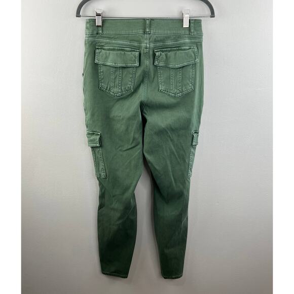 SPANX Olive Green Cotton Blend Stretch Twill Ankle Skinny Cargo Pant L Large - Picture 5 of 8